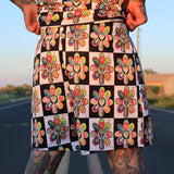 Alien Floral: Men's Shorts (Checker)