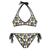Alien Floral: Women's String Bikini Set (White Out)
