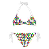 Alien Floral: Women's String Bikini Set (White Out)