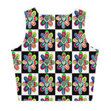 Alien Floral: Women's Crop Top (Checker)