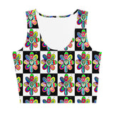 Alien Floral: Women's Crop Top (Checker)