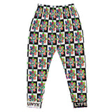 Alien Floral: Men's Fleece Joggers (Checker)