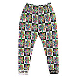 Alien Floral: Men's Fleece Joggers (Checker)