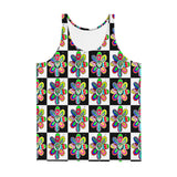Alien Floral: Men's Tank Top (Checker)