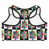Alien Floral: Women's Sports Bra (Checker)
