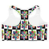 Alien Floral: Women's Sports Bra (Checker)