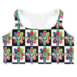 Alien Floral: Women's Sports Bra (Checker)