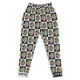 Alien Floral: Women's Fleece Joggers (Checker)