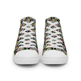 Alien Floral: Men’s High Top Shoes (Black Out)