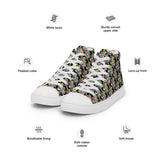 Alien Floral: Men’s High Top Shoes (Black Out)