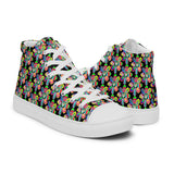 Alien Floral: Women's High Top Shoes (Black Out)